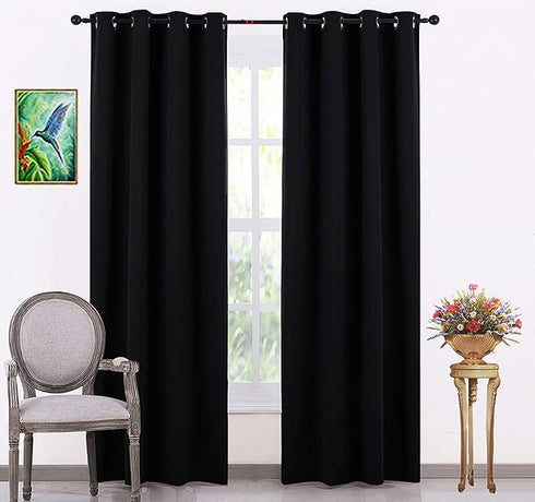 Italian Silk Blackout Curtain Solid Pack of 2 Piece